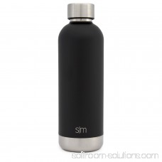 Simple Modern 17oz Bolt Water Bottle - Stainless Steel Hydro Swell Flask - Double Wall Vacuum Insulated Reusable Black Small Kids Metal Coffee Tumbler Leak Proof Thermos - Midnight Black 568073557